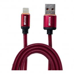 Кабель WIIIX CB810-2A-UTC-LR-10R USB-Type C 1м красный эко-кожа