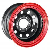 Диски Off-Road Wheels Диск усиленный стальной черный с бедлоком (красный)